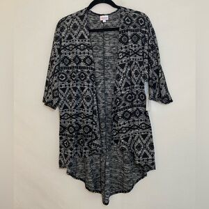 LuLaRoe Black and Gray Geometric shirttail Cardigan